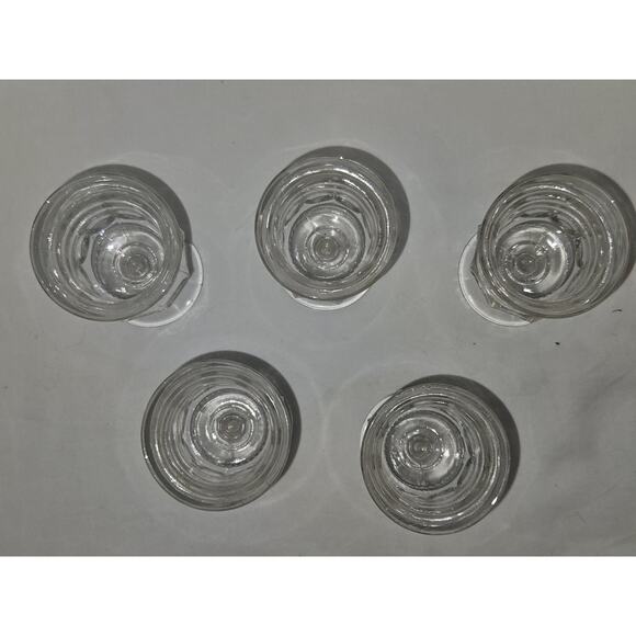 Set of 5 Vintage Indiana Glass Kings Crown Clear Thumbprint Cordials - Picture 2 of 5